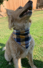 Load image into Gallery viewer, Navy Checkered Flannel Bandana
