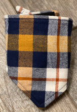 Load image into Gallery viewer, Navy Checkered Flannel Bandana
