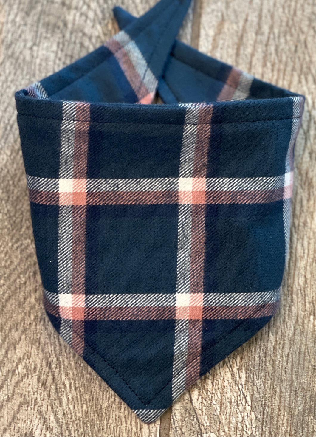 Navy and Pink Flannel Bandana