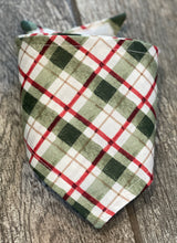 Load image into Gallery viewer, Green &amp; White Plaid Cotton Bandana
